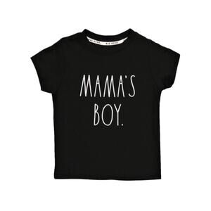 Rae Dunn "Mama's Boy" Youth Black casual graphic t-shirt size 4